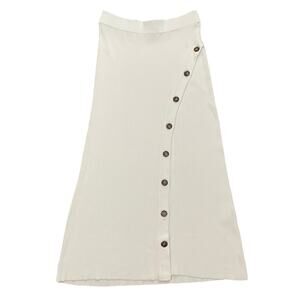 Significant Other REVOLVE Cream Ribbed Button Front Maxi Skirt Women's Size 8